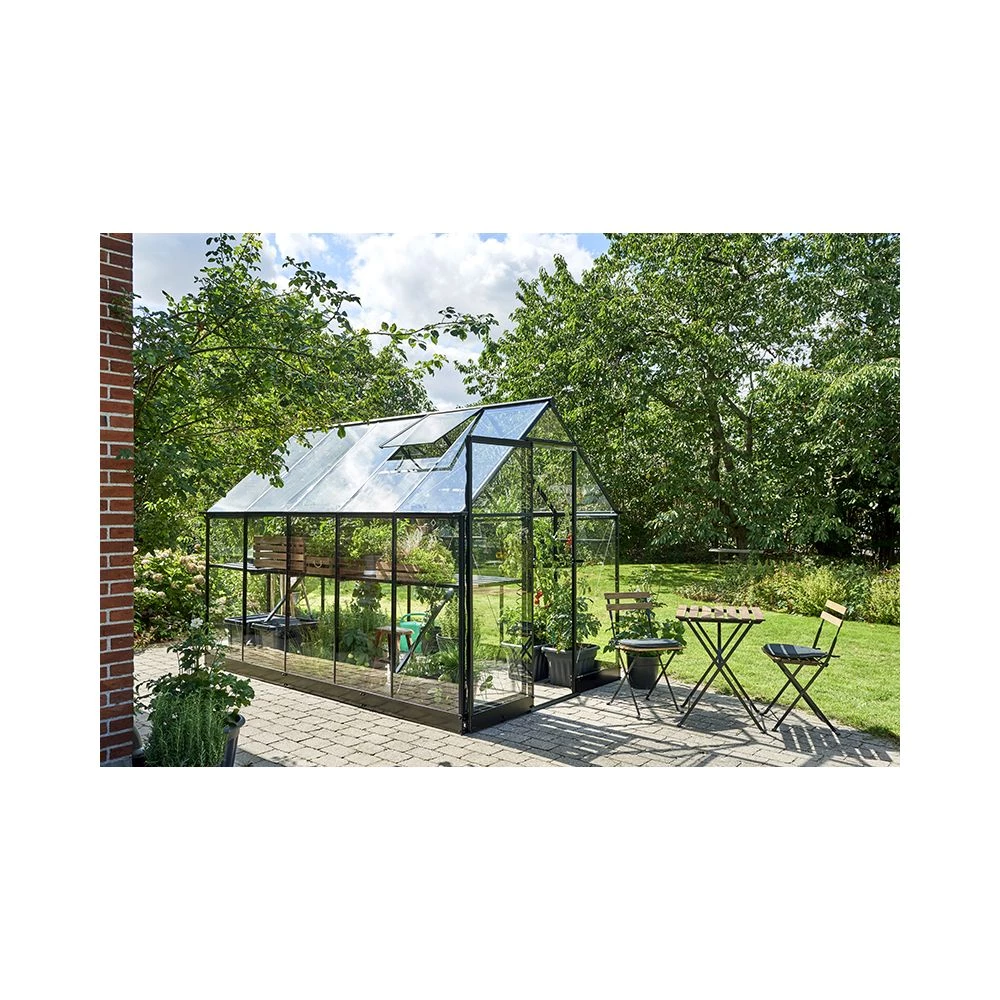 Halls Qube 610 6,4 M² Sort M/ 3 Mm Hærdet Glas - Drivhus 8 Halls Qube 610 6,4 M² Sort M/ 3 Mm Hærdet Glas - Drivhus - Billede 6