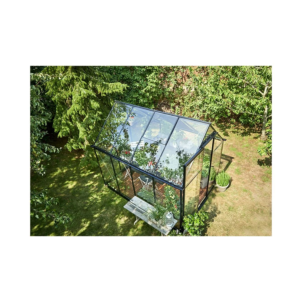 Halls Qube 68 5,1 M² Sort M/ 3 Mm Hærdet Glas - Drivhus 5 Halls Qube 68 5,1 M² Sort M/ 3 Mm Hærdet Glas - Drivhus - Billede 3