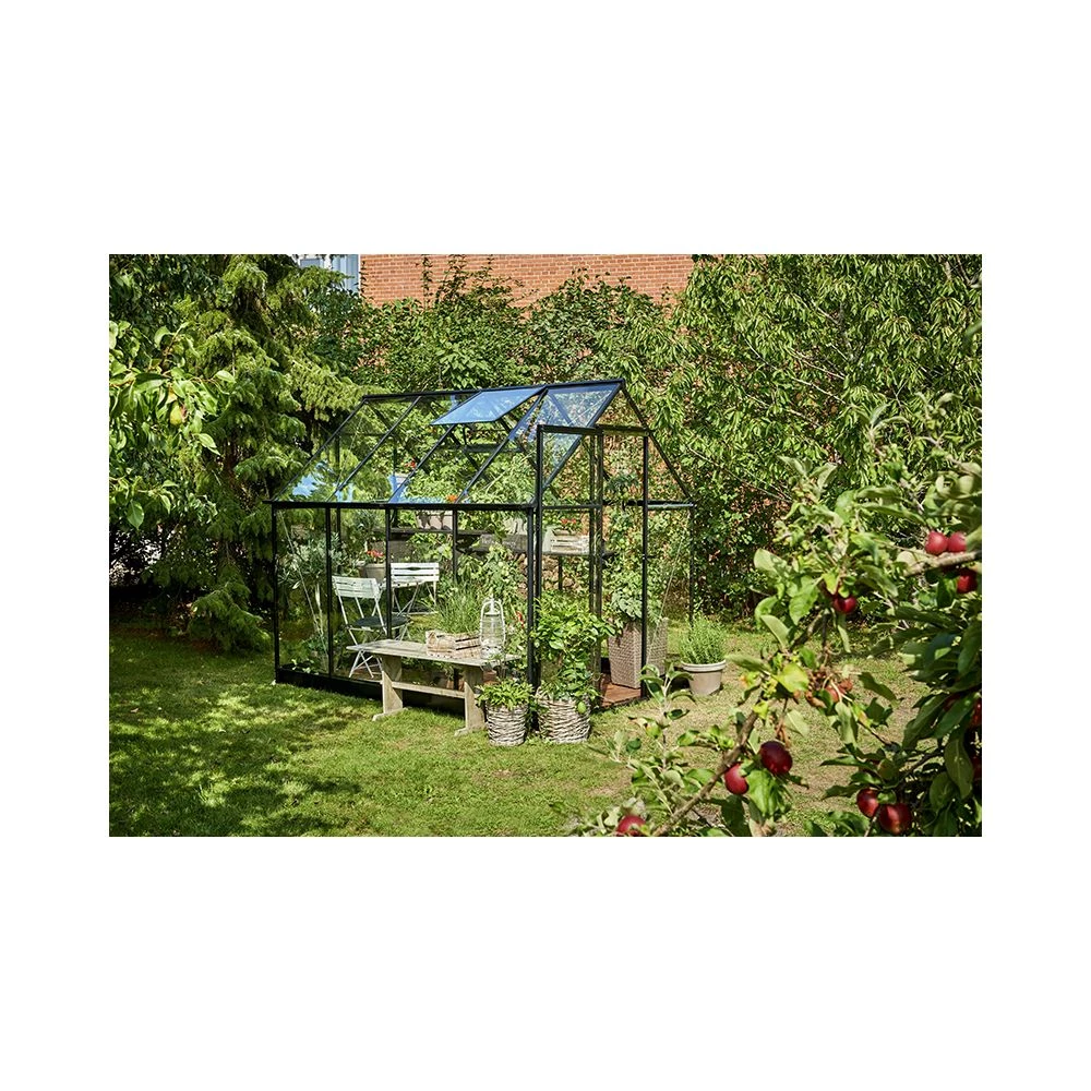 Halls Qube 68 5,1 M² Sort M/ 3 Mm Hærdet Glas - Drivhus 8 Halls Qube 68 5,1 M² Sort M/ 3 Mm Hærdet Glas - Drivhus - Billede 6