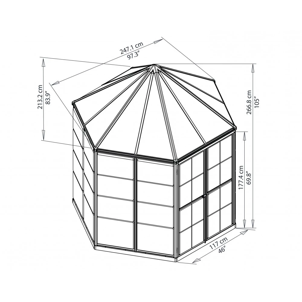 Canopia By Palram Palram - Canopia Oasis Hexagonalt Drivhus 3 Canopia By Palram Palram - Canopia Oasis Hexagonalt Drivhus