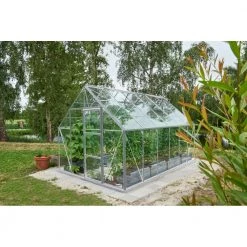 Halls Universal 128 Drivhus 9,9m² Med 3 Mm Hærdet Glas Inkl. Fundament - F09878