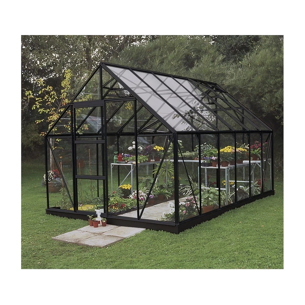 Halls Universal 128 Drivhus 9,9 M² Sort M/3 Mm Delt Glas Inkl Fundament 3 Halls Universal 128 Drivhus 9,9 M² Sort M/3 Mm Delt Glas Inkl Fundament