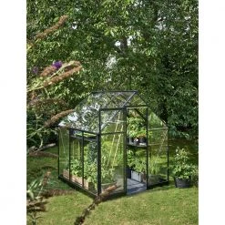 Halls Qube 66 3,9 M² Sort M/ 3 Mm Hærdet Glas - Drivhus