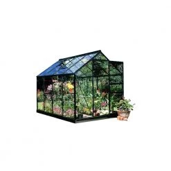 Halls Popular 86 5,0 M² Drivhus Sort Med 3 Mm Hærdet Glas Inkl. Fundament - F09925