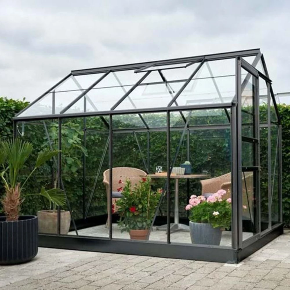 Halls Popular 86 5,0 M² Drivhus Sort Med 3 Mm Hærdet Glas Inkl. Fundament - F09925 4 Halls Popular 86 5,0 M² Drivhus Sort Med 3 Mm Hærdet Glas Inkl. Fundament - F09925 - Billede 2