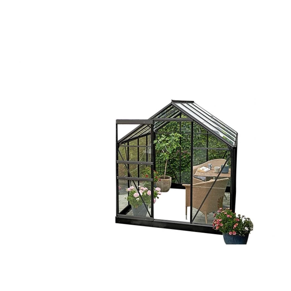 Halls Popular 86 Drivhus 5,0 M² Sort Med 3 Mm Hærdet Glas Inkl. Fundament - F09876 3 Halls Popular 86 Drivhus 5,0 M² Sort Med 3 Mm Hærdet Glas Inkl. Fundament - F09876