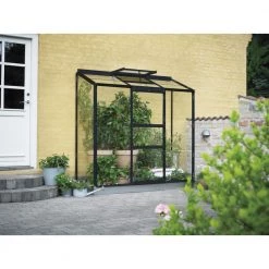 Halls 1,3 Drivhus Sort Med 3 Mm Glas Inkl. Fundament (colli 3) - F09883