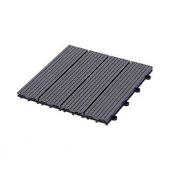 Plus A/S Plus Terrasseflise 4 Stk./pk - 30x30x2,2 Cm - Komposit Skifergrå - 4518-1