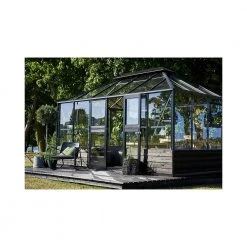 Juliana Grand Oase 13,0 M² Antracitgrå M/3 Mm Hærdet Glas Til Mursokkel