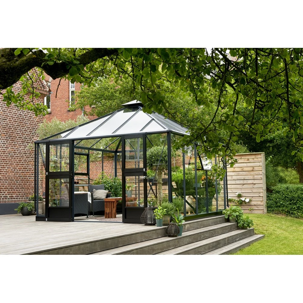 Juliana Oase 13,5 M² Antracitgrå M/3 Mm Hærdet Glas - Drivhus 3 Juliana Oase 13,5 M² Antracitgrå M/3 Mm Hærdet Glas - Drivhus