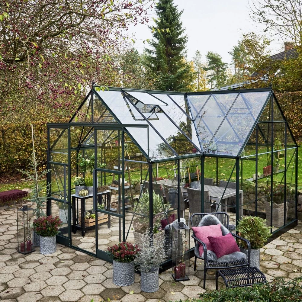Halls Garden Room Grøn 12,9 M² M/3 Mm Hærdet Glas - Drivhus-Orangeri 5 Halls Garden Room Grøn 12,9 M² M/3 Mm Hærdet Glas - Drivhus-Orangeri - Billede 3