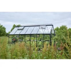 Halls Drivhus Blockley 814 Sort M/ 3 Mm Hærdet Glas - V01645