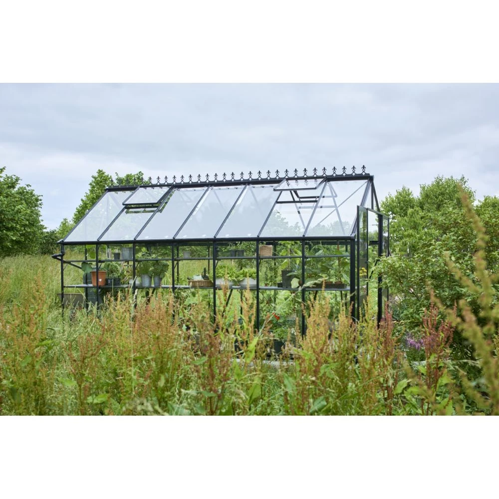 Halls Drivhus Blockley 814 Sort M/ 3 Mm Hærdet Glas - V01645 3 Halls Drivhus Blockley 814 Sort M/ 3 Mm Hærdet Glas - V01645