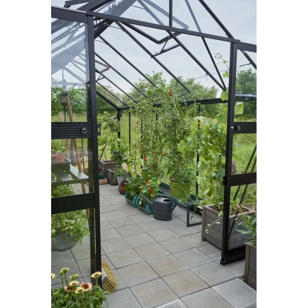 Halls Drivhus Blockley 814 Sort M/ 3 Mm Hærdet Glas - V01645 5 Halls Drivhus Blockley 814 Sort M/ 3 Mm Hærdet Glas - V01645 - Billede 3