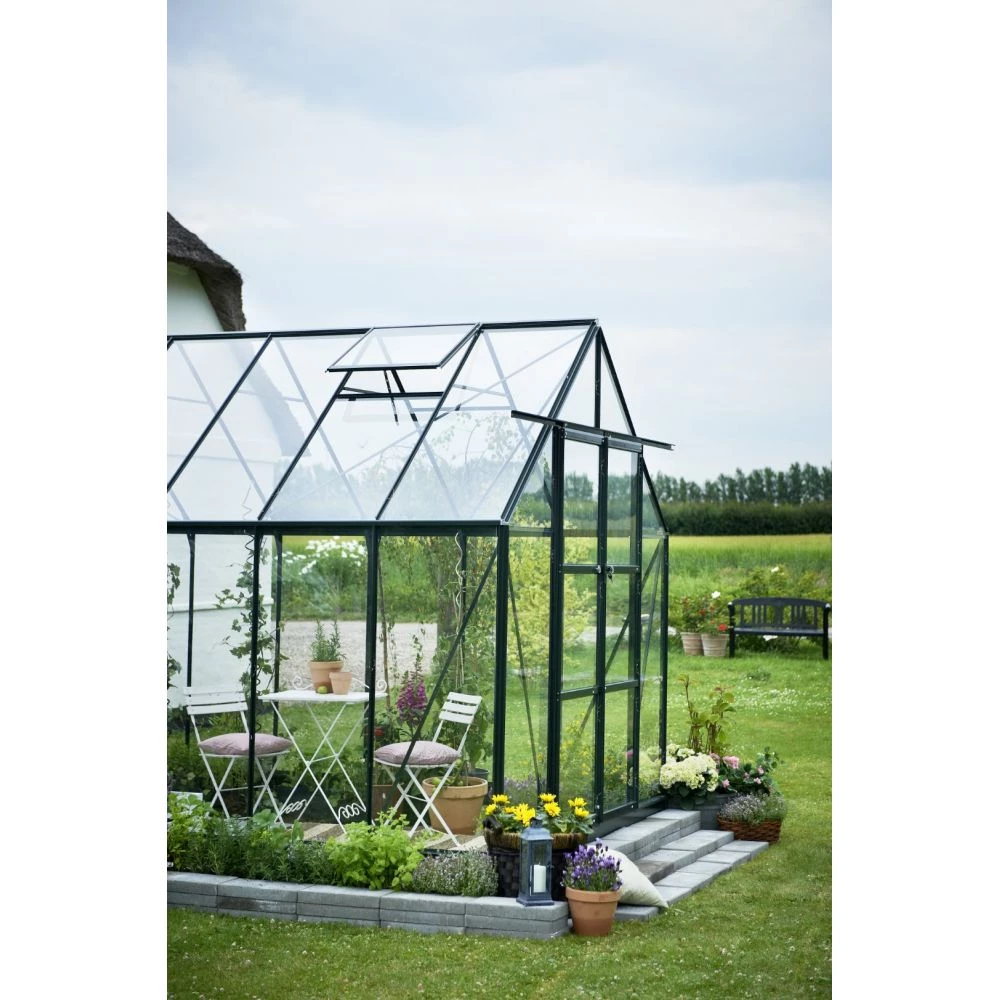 Halls Magnum 148 Drivhus 11,5m² Grøn Med 3 Mm Hærdet Glas Inkl. Fundament - F09872 3 Halls Magnum 148 Drivhus 11,5m² Grøn Med 3 Mm Hærdet Glas Inkl. Fundament - F09872