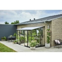 Halls Drivhus Qube Lean-to 612 Sort M/ 3 Mm Hærdet Glas - F09937 -Home Salgsbutik unnamed file 987