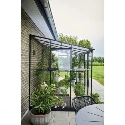 Halls Drivhus Qube Lean-to 612 Sort M/ 3 Mm Hærdet Glas - F09937 -Home Salgsbutik unnamed file 989